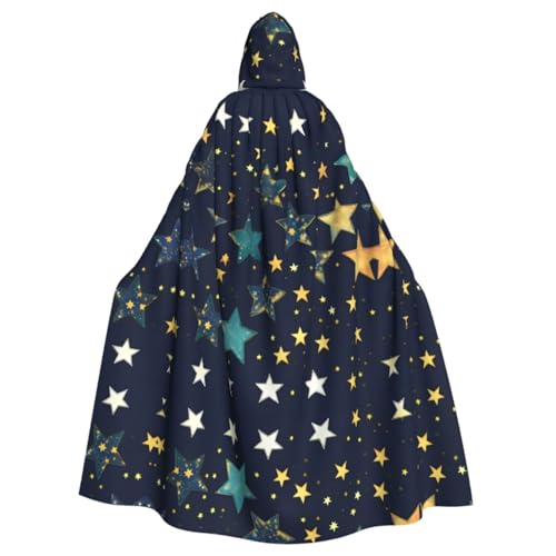 Stars Eastern Stars Kapuzenumhang Halloween Mittelalter Kostüm Erwachsene Cosplay Langer Umhang für Damen und Herren von KoNsev