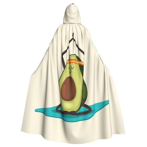 Süßer Yoga-Avocado-Umhang mit Kapuze, lang, für Halloween, Cosplay, Kostüme, 150 cm, Karneval, Fasching, Cosplay von KoNsev