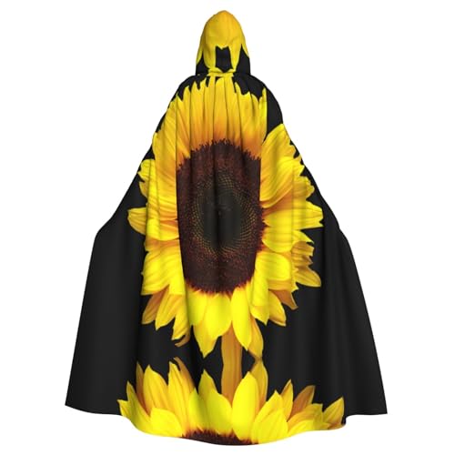 Umhang mit Sonnenblumen-Hintergrund, lang, für Halloween, Cosplay, Kostüme, 150 cm, Karneval, Fasching, Cosplay von KoNsev