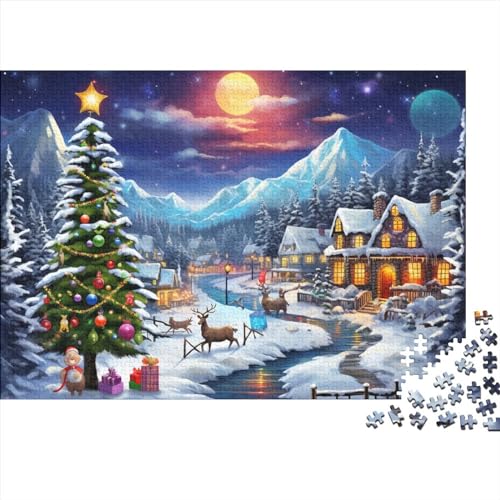 Weihnachtshaus-Puzzle, 500 Teile, Weihnachtsstadt-Puzzles für Erwachsene, 500 Teile, unmögliche Herausforderungen von KoNsev