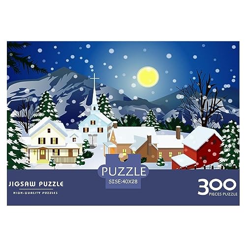 Weihnachtshaus-Puzzles für Erwachsene, 300 Teile, Weihnachtsstadt, Erwachsenenpuzzle, Familienspiele, unmögliche Herausforderungen von KoNsev