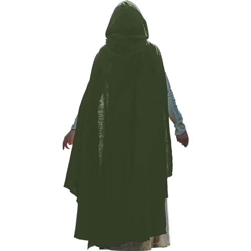 Kobilee Cloak: Umhang Schwarz Halloween Zauberumhang mittelalter Karneval Kapuzenumhang mit Kapuze Rot Gothic Teufelsumhang Maxi Zauberer Faschingskostüme mit Ärmeln Fasching Vampir Kostüm Mantel von Kobilee