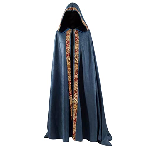 Kobilee Herrenkostüme für Halloween, Umhang mit Kapuze Halloween Cloak Schwarz mittelalter Zauberumhang Rot Karneval Gothic Kapuzenumhang Fasching mit Ärmeln Vampirkostüm Hexe Zauberer Cape Mantel von Kobilee