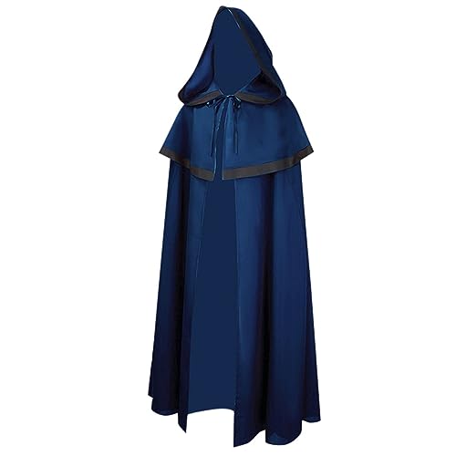 Kobilee Kostüm Herren Teufel: Umhang Rot Halloween Cloak mittelalter Schwarz Kapuzenumhang Gothic mit Kapuze Karneval Teufelsumhang Erwachsene Maxi Mantel Zauberer Fasching Gewand Vampirkostüm von Kobilee