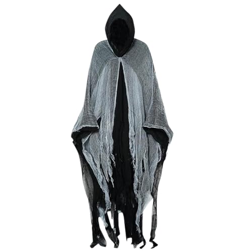 Kobilee Maxi Mantel, Teufelsumhang Schwarz Gothic Zauberumhang mit Kapuze Karneval Umhang mittelalter Rot Halloween Kapuzenumhang Fasching mit Ärmeln Gewand Erwachsene Maxi Cape Faschingskostüme von Kobilee