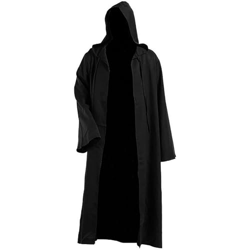 Kobilee Umhang mit Ärmeln: Cloak Schwarz mittelalter Zauberumhang Karneval mit Kapuze Umhang Rot Halloween Gothic Teufelsumhang Hexe Maxi Teufel Kostüm Zauberer Unisex Faschingskostüme Gewand von Kobilee