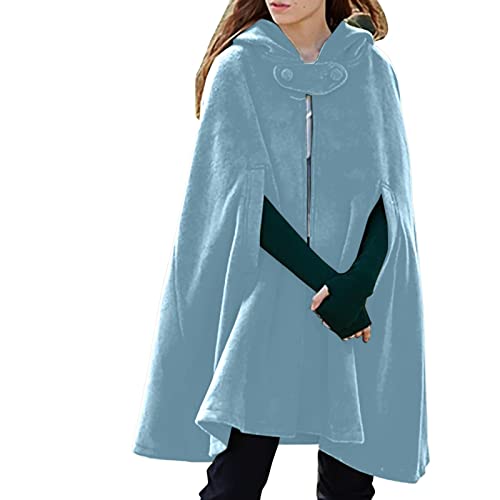 Kobilee Umhang mit Ärmeln: Kapuzenumhang Halloween mittelalter Teufelsumhang Gothic Rot Zauberumhang mit Kapuze Schwarz Karneval Cloak Zauberer mit Ärmeln Vampirkostüm Unisex Erwachsene Mantel Cape von Kobilee