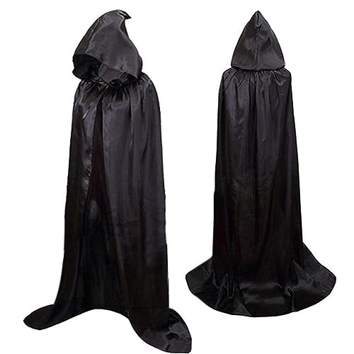 Kobilee Umhang mittelalter, Cloak Rot Karneval Kapuzenumhang mit Kapuze mittelalter Zauberumhang Halloween Gothic Schwarz Teufelsumhang Hexe mit Ärmeln Vampir Kostüm Unisex Zauberer Vampirkostüm Cape von Kobilee