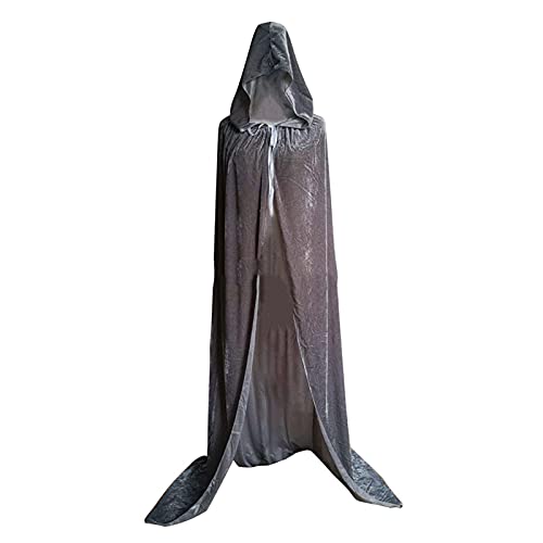 Kobilee Vampir Kostüm Herren, Umhang Schwarz Gothic Kapuzenumhang Rot Karneval Cloak mit Kapuze Halloween mittelalter Zauberumhang mit Ärmeln Erwachsene Vampir Kostüm Unisex Maxi Cape Mantel von Kobilee