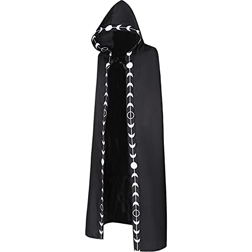 Kobilee Vampir Kostüm Mann: Teufelsumhang Karneval Schwarz Kapuzenumhang Gothic Rot Cloak Halloween mittelalter mit Kapuze Umhang Erwachsene Hexe Teufel Kostüm Unisex Fasching Gewand Vampirkostüm von Kobilee