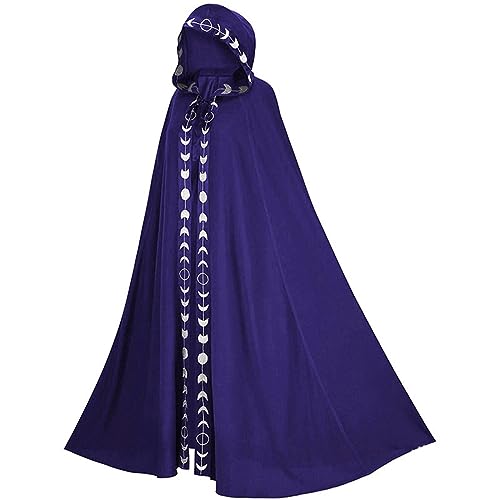 Kobilee Zauberer Umhang Erwachsene - Cloak mittelalter mit Kapuze Teufelsumhang Rot Schwarz Umhang Halloween Karneval Gothic Zauberumhang Unisex Maxi Gewand Erwachsene mit Ärmeln Cape Faschingskostüme von Kobilee