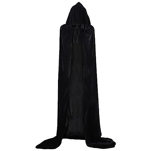 Kobilee mittelalter Umhang - Cloak mit Kapuze mittelalter Teufelsumhang Schwarz Halloween Umhang Karneval Gothic Rot Zauberumhang Zauberer Maxi Faschingskostüme Fasching Unisex Vampir Kostüm Gewand von Kobilee