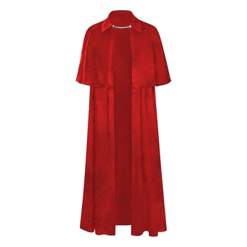 Kobilee mittelalter Umhang: Cloak mit Kapuze Gothic Zauberumhang mittelalter Schwarz Kapuzenumhang Halloween Rot Karneval Teufelsumhang Unisex Maxi Vampirkostüm mit Ärmeln Hexe Faschingskostüme Gewand von Kobilee