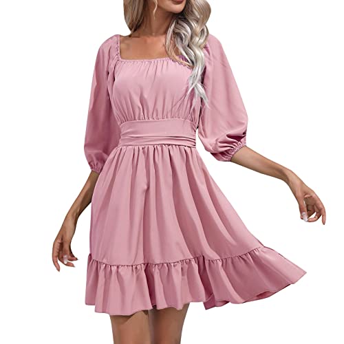 Piratenkleid Rosa, Kleid Pirat, Piratenkostüm Damen Weißes Rüschenkleid mit Langen Puffärmeln Piraten Karneval Kostüm Fasching Schulterfreies Feenkleid Rosa Schwarzes Kleid Fairy Dress Hosenrock von Kobilee