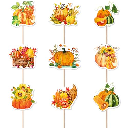 27 Stück herbstdeko cupcake topper von Koboko