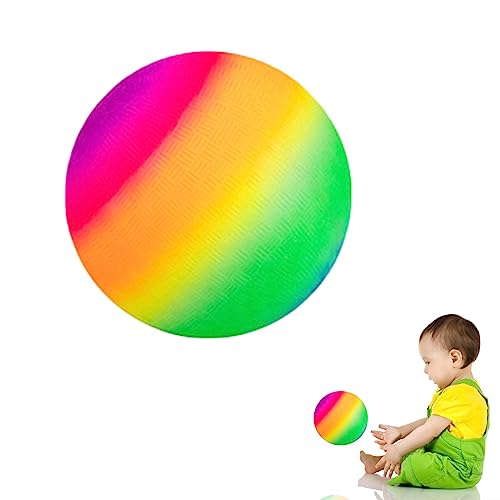 Bouncy Kickball, Ball für PVC Ball Kinder, Ball Kinder Draußen, Kinderball, Mehrfarbig Regenbogen Ball Kinder, Bälle für Kinder, Spielball Kinder, Kinder Ball für Indoor Outdoor 9-Zoll - Regenbogen von Koboko