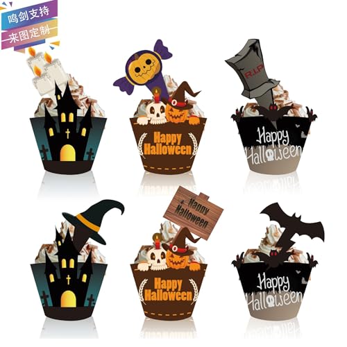 Fledermaus Kürbis Halloween Cupcake Topper von Koboko