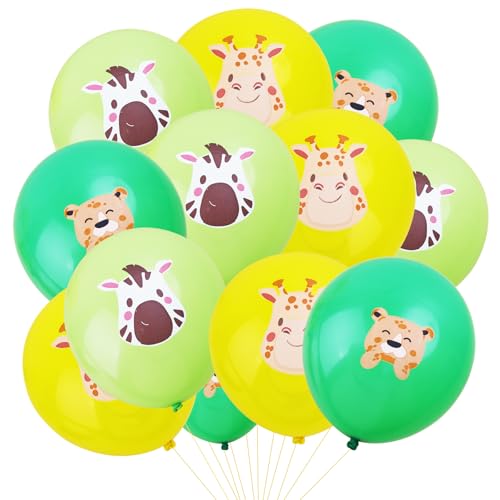 KOBOKO Dschungel Deko Luftballons Geburtstag, 18 Stk Luftballon Tiere Wald Deko, Waldtiere Geburtstag Deko Tier Luftballons, Tiere Ballons Geburtstagsdeko Waldtiere, Helium Ballons Tier Party Deko von Koboko