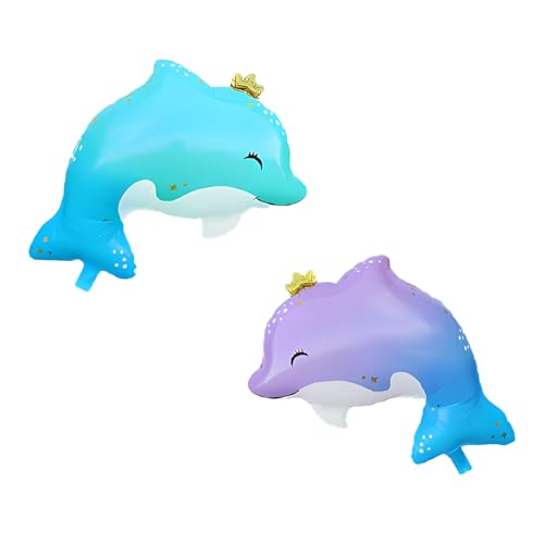 KOBOKO 2 Stück Delfin Luftballon, Luftballons Unterwasser Deko Kindergeburtstag, 54 x 64 cm Delfin Folienballon Tiere Deko Unterwasserwelt, Delfin-Form Meerjungfrau Geburtstag Deko Babyparty Zubehör KOBOKO 2 Stück Delfin Luftballon, Luftballons Unterwasser Deko Kindergeburtstag, 54 x 64 cm Delfin Folienballon Tiere Deko Unterwasserwelt, Delfin-Form Meerjungfrau Geburtstag Deko Babyparty Zubehör von Koboko