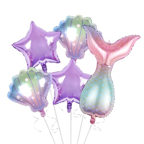 KOBOKO Meerjungfrau Geburtstag Deko, 5 Stück Ballons Meerjungfrauen Geburtstag, Meerjungfrauen Luftballons Geburtstage Mädchen, Meerjungfrau Folienballon Unterwasserwelt Kindergeburtstag Party Deko KOBOKO Meerjungfrau Geburtstag Deko, 5 Stück Ballons Meerjungfrauen Geburtstag, Meerjungfrauen Luftballons Geburtstage Mädchen, Meerjungfrau Folienballon Unterwasserwelt Kindergeburtstag Party Deko von Koboko