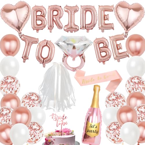 KOBOKO Bride to Be Deko Junggesellenabschied Frauen Set, Bride to Be Ballon Rosegold Jga deko, Bride to Be Luftballons Jga Accessoires Frauen, Bride Ballon für JGA, Brautparty, Bachelorette Party Deko KOBOKO Bride to Be Deko Junggesellenabschied Frauen Set, Bride to Be Ballon Rosegold Jga deko, Bride to Be Luftballons Jga Accessoires Frauen, Bride Ballon für JGA, Brautparty, Bachelorette Party Deko von Koboko