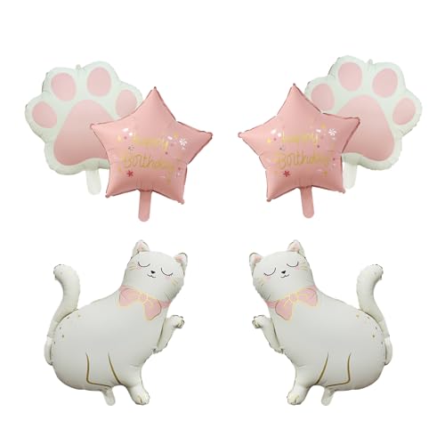KOBOKO Folienballon Katzen Geburtstag Deko, 6 Stück Katzen Deko Luftballons Geburtstag Mädchen, Luftballon Tiere Katze Deko, Geburtstagsdeko Katze Helium Ballon Tiere für Kinder Haustier Party Deko KOBOKO Folienballon Katzen Geburtstag Deko, 6 Stück Katzen Deko Luftballons Geburtstag Mädchen, Luftballon Tiere Katze Deko, Geburtstagsdeko Katze Helium Ballon Tiere für Kinder Haustier Party Deko von Koboko