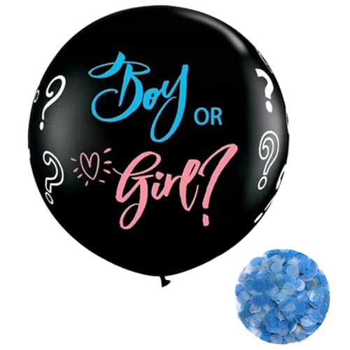 KOBOKO Gender Reveal Party Deko, Gender Reveal Balloon Boy or Girl Deko, Gender Reveal Party Boy or Girl Ballon, Babyparty Geschlechtsverkündung Baby Junge Füllung Blauem Konfetti Luftballons von Koboko