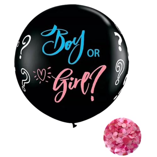 KOBOKO Gender Reveal Party Deko Balloon, Boy or Girl Ballon Deko Gender Reveal Party, Babyparty Deko Gender Reveal Balloon Girl, Geschlechtsverkündung Baby Mädchen Füllung Rosa Konfetti Luftballons von Koboko