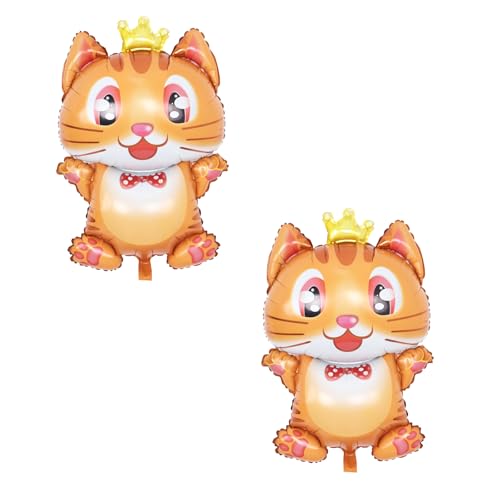 KOBOKO Katzen Deko Ballons Geburtstag, 2 Stück XXL Luftballon Katze, Folienballon Katzen Geburtstag Deko Luftballon Tiere, Krone Katzendeko Luftballons kindergeburtstag, Folienballon Katze Party Deko KOBOKO Katzen Deko Ballons Geburtstag, 2 Stück XXL Luftballon Katze, Folienballon Katzen Geburtstag Deko Luftballon Tiere, Krone Katzendeko Luftballons kindergeburtstag, Folienballon Katze Party Deko von Koboko