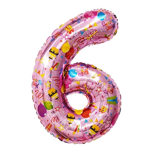 KOBOKO Luftballon 6 Rosa, 32 Zoll/81 cm Folienballon 6 mit Bunt Geburtstagsmuster, XXL Ballon 6 Geburtstag Kinder Party, Luftballon 6 Jahre Mädchen, Zahlenballon Geburtstagsdeko Mädchen 6 Jahre Party KOBOKO Luftballon 6 Rosa, 32 Zoll/81 cm Folienballon 6 mit Bunt Geburtstagsmuster, XXL Ballon 6 Geburtstag Kinder Party, Luftballon 6 Jahre Mädchen, Zahlenballon Geburtstagsdeko Mädchen 6 Jahre Party von Koboko