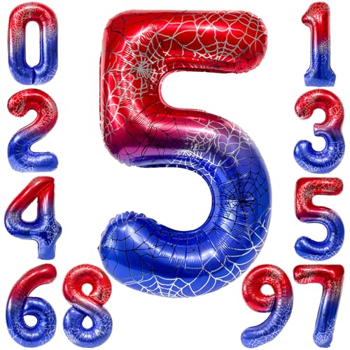 KOBOKO Spider Geburtstagsdeko 5 Jahre Junge, 40 Zoll Spider Luftballon 5 Geburtstag Junge, 101 cm Spidey Folienballon 5 Luftballons Zahl, Spider Deko Ballons Geburtstag 5 Jahre Junge Superhelden Deko KOBOKO Spider Geburtstagsdeko 5 Jahre Junge, 40 Zoll Spider Luftballon 5 Geburtstag Junge, 101 cm Spidey Folienballon 5 Luftballons Zahl, Spider Deko Ballons Geburtstag 5 Jahre Junge Superhelden Deko von Koboko