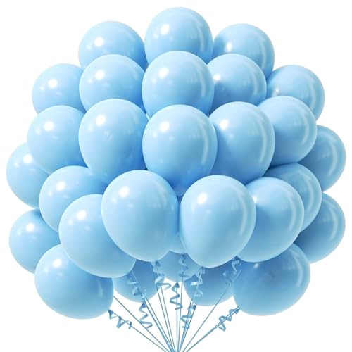 KOBOKO Luftballons Blau, 100 Stück 10 Zoll Blaue Luftballons Geburtstag, Pastell Ballons Blau, Blaue Helium Luftballons Hochzeit, Hellblau Helium Ballons für Ballongirlande, Kommunion, Babyparty Deko KOBOKO Luftballons Blau, 100 Stück 10 Zoll Blaue Luftballons Geburtstag, Pastell Ballons Blau, Blaue Helium Luftballons Hochzeit, Hellblau Helium Ballons für Ballongirlande, Kommunion, Babyparty Deko von Koboko