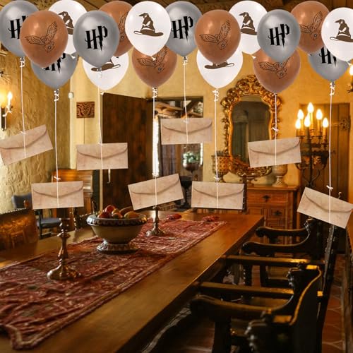 KOBOKO Geburtstagsdeko Zauberer Luftballons, Zauberer Deko Magic Balloon, Wizard Party Deko Ballon Geburtstag, Eulen Latexballons Umschlag, Magische Zauberer Kindergeburtstag Deko für Jungen Mädchen von Koboko