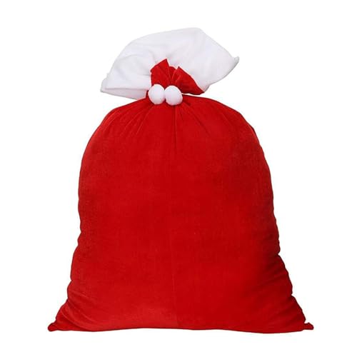 Koboko Weihnachtsmann Sack, 70 x 50 cm, Nikolaussack aus Samt mit Kordel und Bommeln, Geschenksack für Weihnachten, Weihnachten Santa Sack für Weihnachtsmannkostüm, Dekoration, Weihnachten Party von Koboko