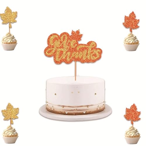 KOBOKO 13 Stk Tortendeko Herbst,Ahornblätter Cake Topper,Herbst Deko Torte,Herbstblätter Cupcake Deko,Herbstdeko Kuchendeko,Kuchen Topper Erntedankfest Deko,Herbst Dekoration,Autumn Decor von Koboko