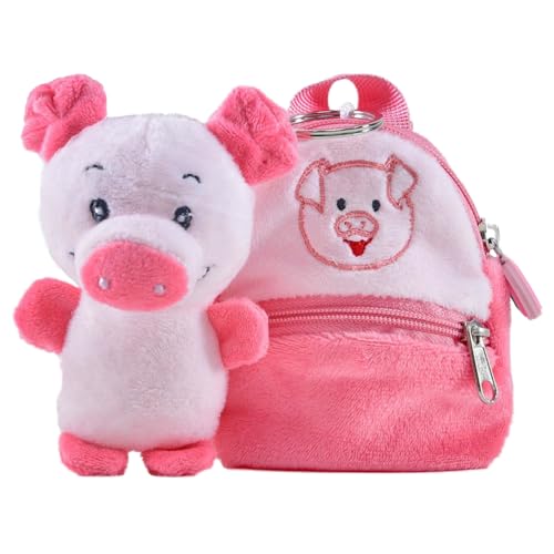 Kögler 75782 - Friends2Go, Plüsch Schweinchen Peggy im Plüsch-Rucksack, ca. 12,5 cm groß, niedliches Plüschtier im praktischen Rucksack von Kögler