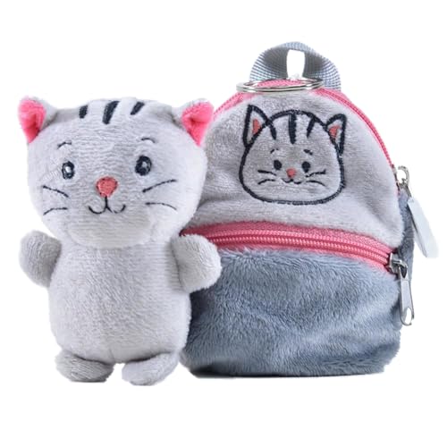 Kögler 75784 - Friends2Go, Plüsch Katze Mai im Plüsch-Rucksack, ca. 12,5 cm groß, niedliches Plüschtier im praktischen Rucksack von Kögler