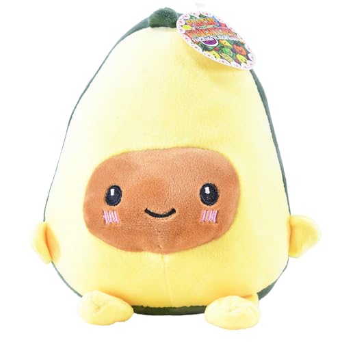 Kögler 97354 - Supersofte Plüsch Avocado, Freche Früchtchen Squishy, flauschig-kuscheliges Plüschtier mit Gesicht, ca. 20 cm von Kögler