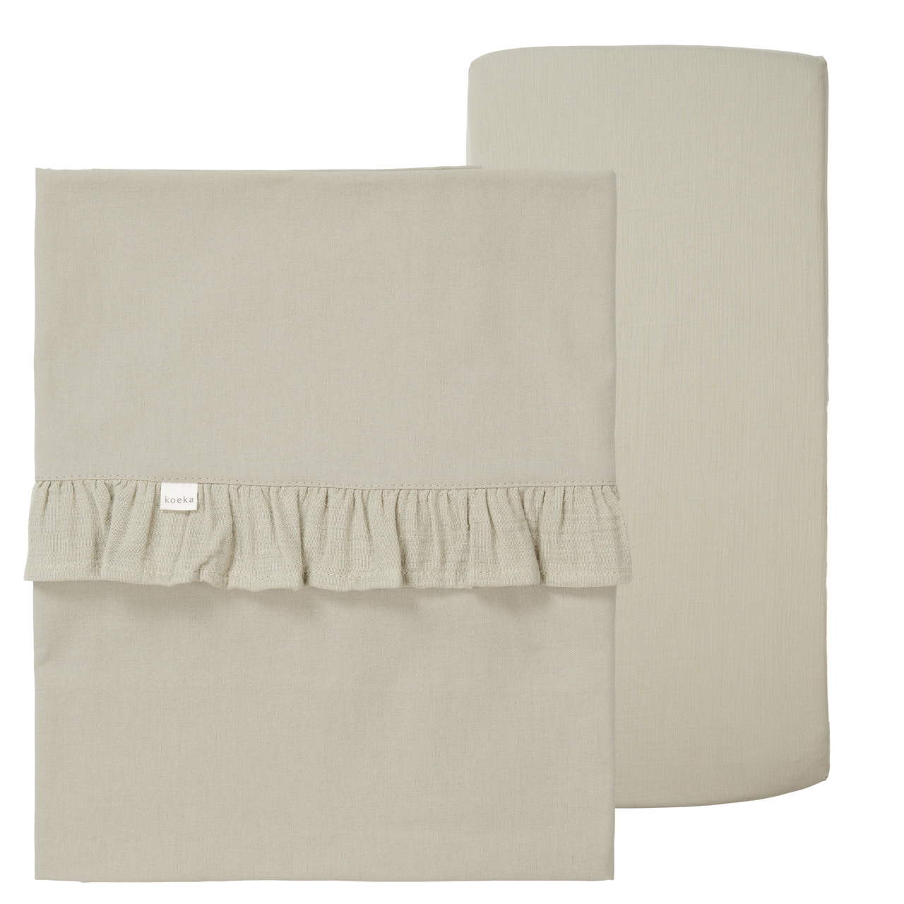 Koeka Crib Sheet&Fitted Sheet Set Ruffle Faro von Koeka