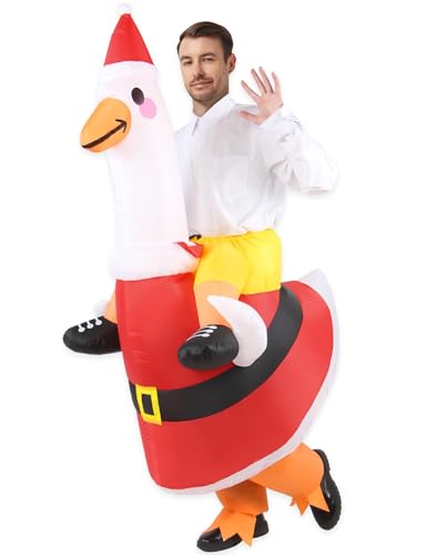 Kofero Aufblasbares Weihnachts-Gans-Kostüm, Damen, Reiten, aufblasbares Kostüm für Erwachsene, lustiges Halloween-Party-Outfit Kofero Aufblasbares Weihnachts-Gans-Kostüm, Damen, Reiten, aufblasbares Kostüm für Erwachsene, lustiges Halloween-Party-Outfit von Kofero