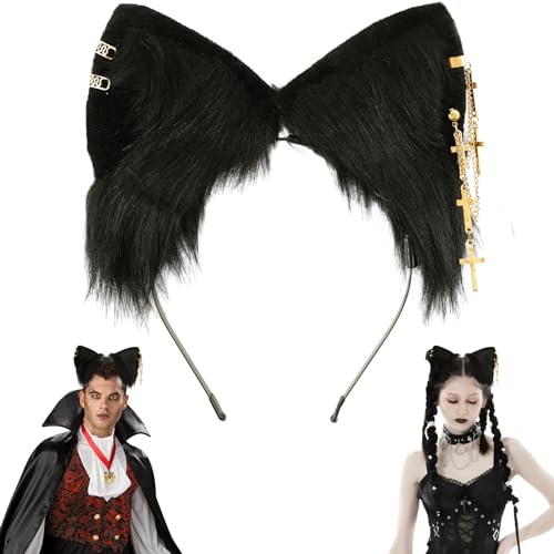 Wolf Kostüm | Wolf Ohren | Wolf Haarreif | Wolfskostüm Karneval | Haarreifen Halloween | Handgefertigtes Fell Kopfbedeckung Cosplay Kostüm für Herren Damen von Kogmaworn