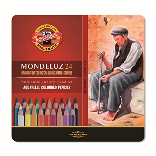 24 Mondeluz Aquarellstifte im Metalletui von Kohinoor