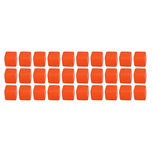 Blank schreiben auf Plastikwürfeln Set für das Unterrichten von Spielen glänzende Würfel 30pcs kleines Leichtgewicht für Bildung (Orange) von Koieam