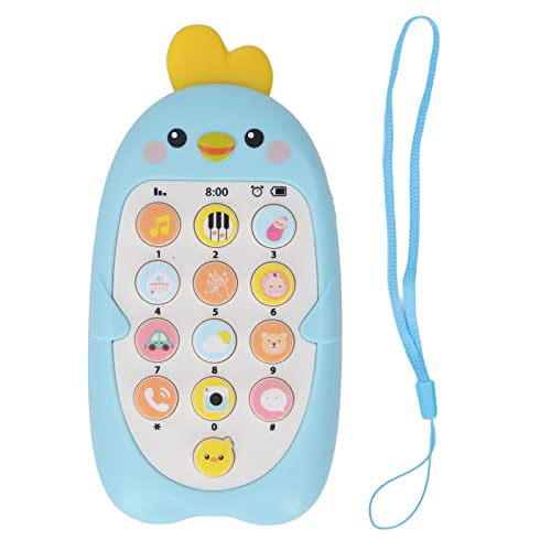 Cartoon Design Multifunktionales Spielzeugtelefon Softes Licht Musikphone mit lanyardblau für Baby von Koieam