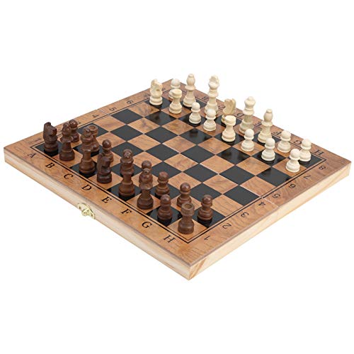 Koieam Checker-Set, 3-in-1, multifunktionales, zusammenklappbares Holz-Schach-Dame-Brettspiel, tragbares Draft-Set von Koieam