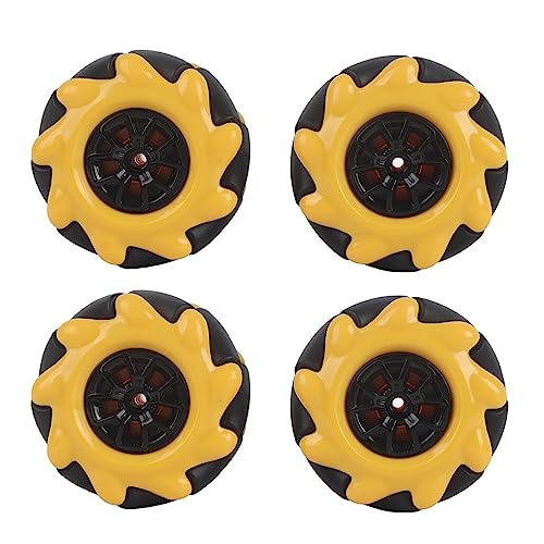 Koieam Mecanum Wheel, Mecanum Wheel Smart Robot Autoteile Zubehör OmniDirectional DIY Spielzeugkomponenten 48 mm (Zwei Paare) von Koieam