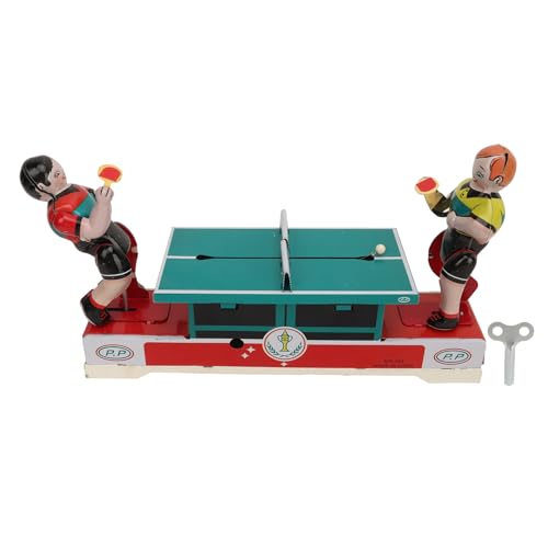 Koieam Vintage Tinplate Toys Tash -Tisch -Tennis -Player Tinplate Toys Taktwork Federwind -up -Metallspielzeug für die Heimdekoration von Koieam