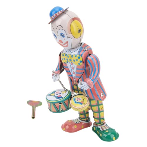 Winden Sie Clown Schlagzeuger Spielzeug Vintage Tinplate Retro Uhrwerk Figur für Kinder Desktop Dekoration Party von Koieam