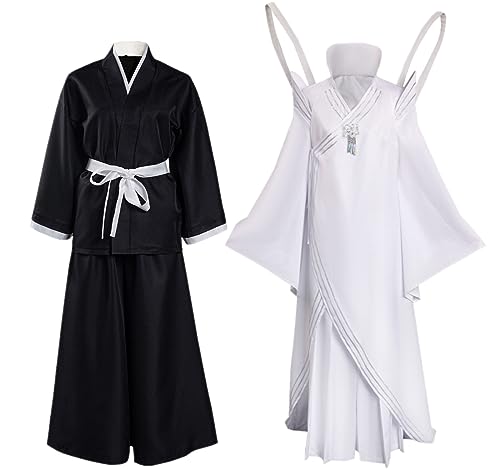 Damen Anime Kuchiki Rukia Cosplay Kostüm Erwachsene Halloween Japanischer Kimono Outfit, Größe L von KoleGoe