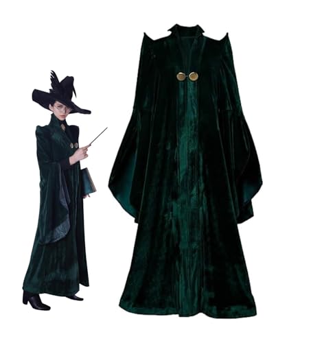 KoleGoe Erwachsene Hexe Cosplay Kostüm Dunkelgrün Professor Robe Halloween Magie Mantel KoleGoe Erwachsene Hexe Cosplay Kostüm Dunkelgrün Professor Robe Halloween Magie Mantel von KoleGoe